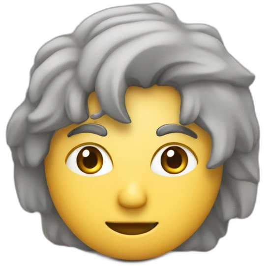 humano de cabedorllo rizado trabajando en una computadora emoji