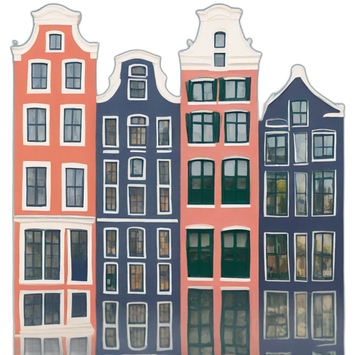Amsterdam colorful houses emoji