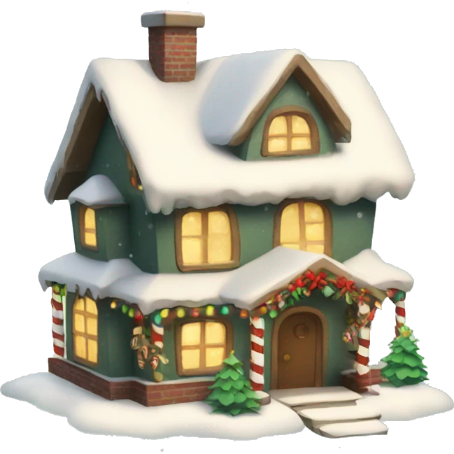 cute christmas house emoji