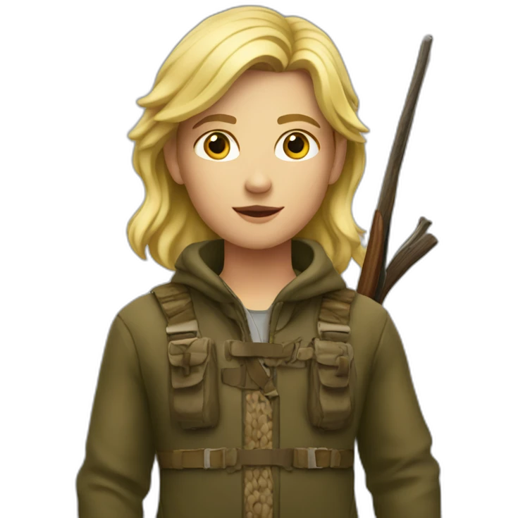 A young blond hunter emoji