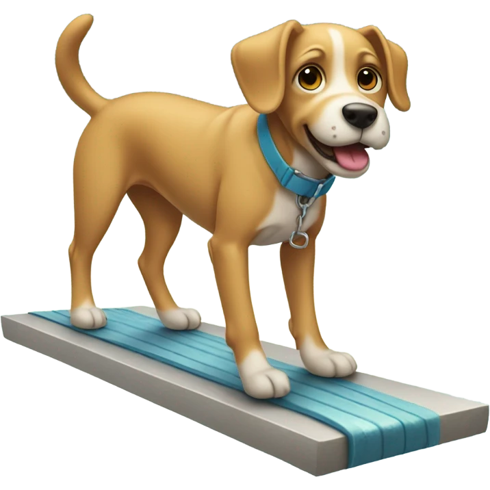 dog standing on diving board  emoji