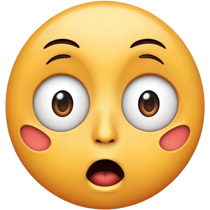 Minimalistic funny face with a surprised face emoji