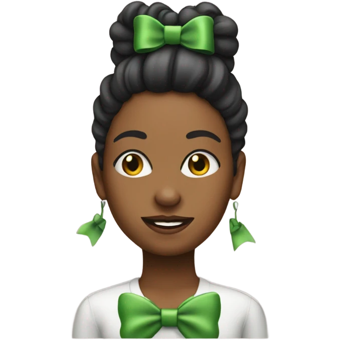 Realistic Yorker with a green bow in her hair emoji