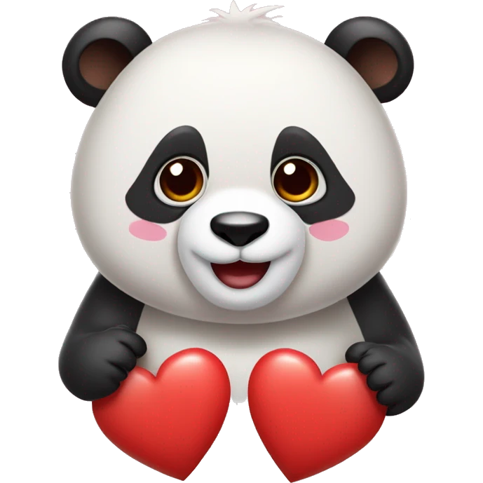 Oso panda con corazones  emoji