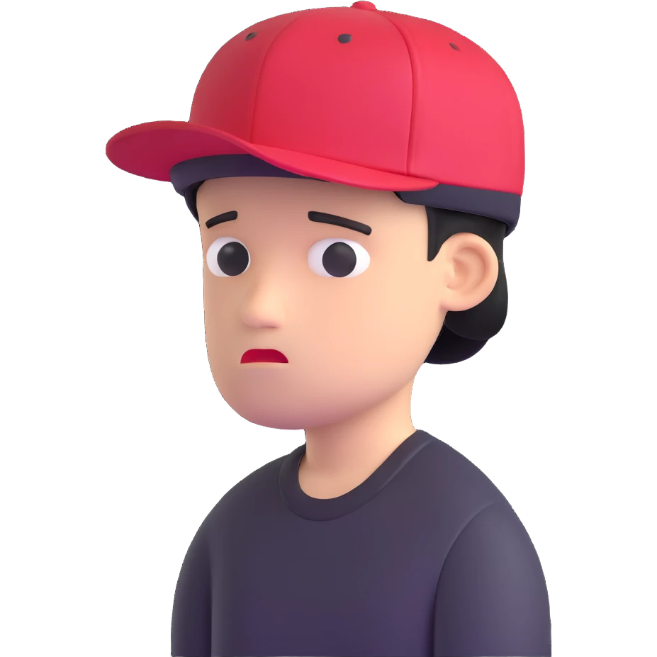 sad party guy with a snapback hat emoji