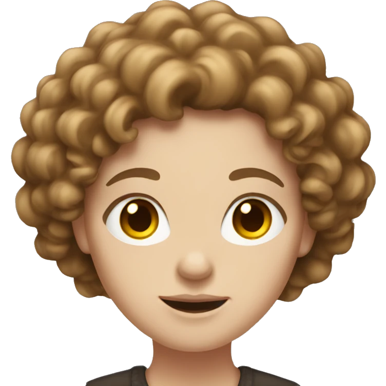 White girl with brown curly hair  emoji