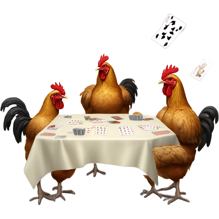 Chickens playing cards emoji
