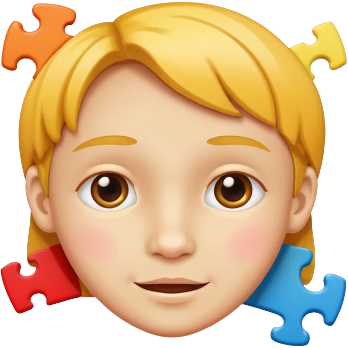 puzzle piece forming a child’s face emoji