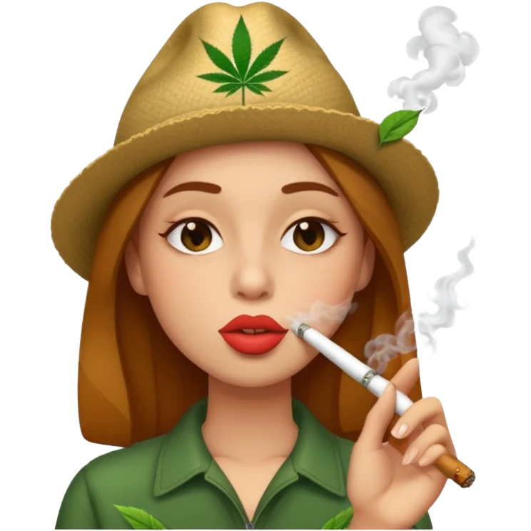 kissy face smoking weed emoji