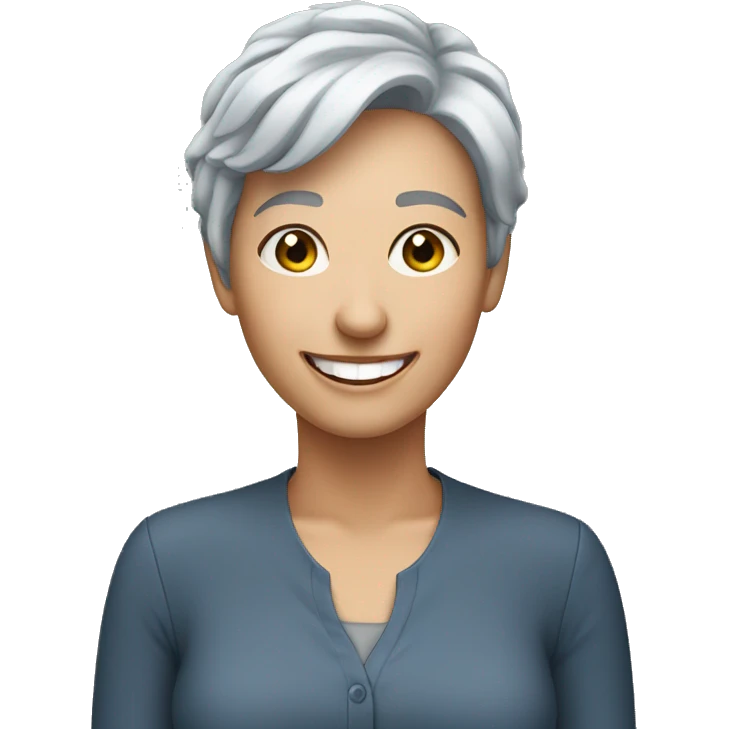 professional short gray haired woman smiling emoji