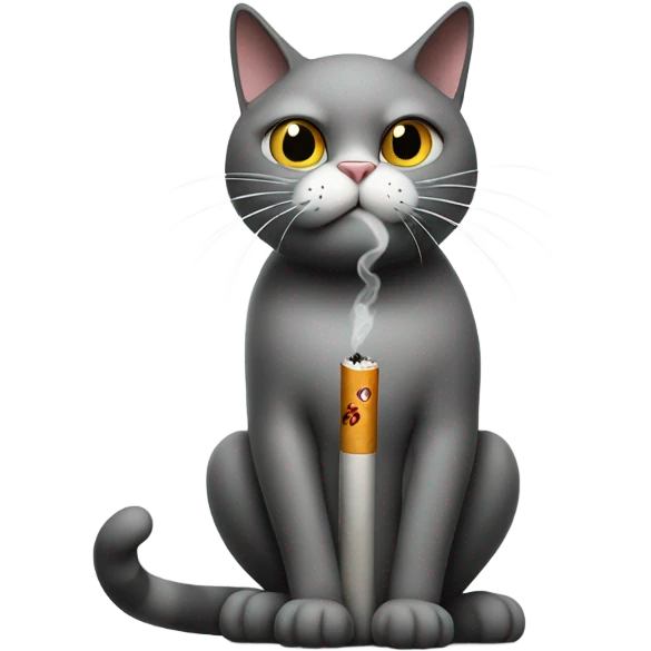 cat is smoking emoji
