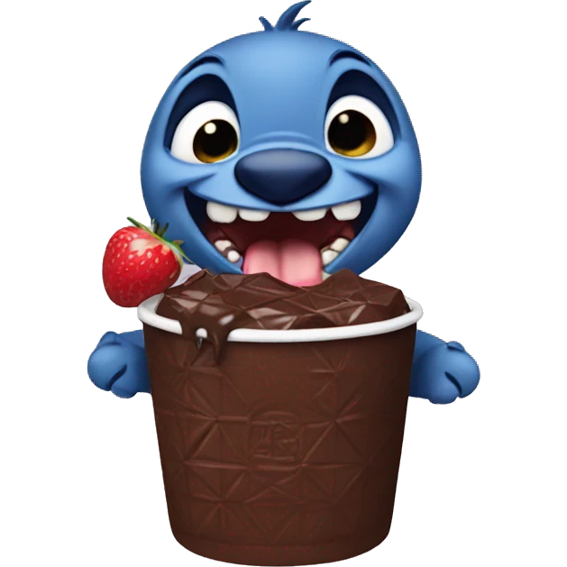 Stitch eating chocolate  emoji