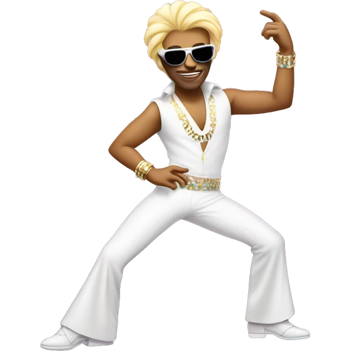 white disco dancer with sunglasses striking a pose emoji
