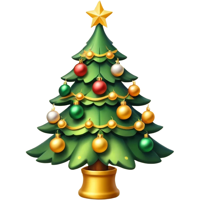 christmas tree with yellow warm glow liht emoji