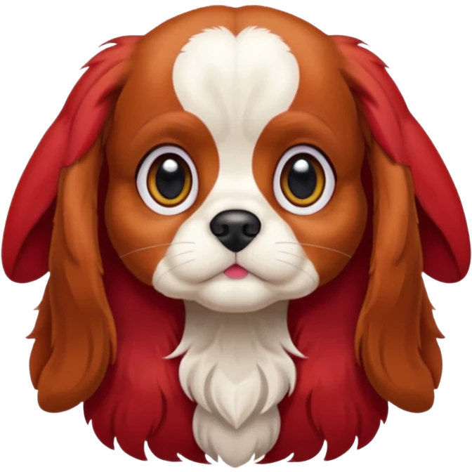 king charles cavalier all ruby colored emoji