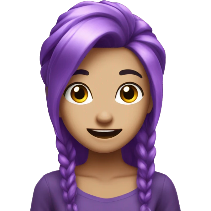 one amethyst jewel purple crystal hair girl excited happy alert awake emoji