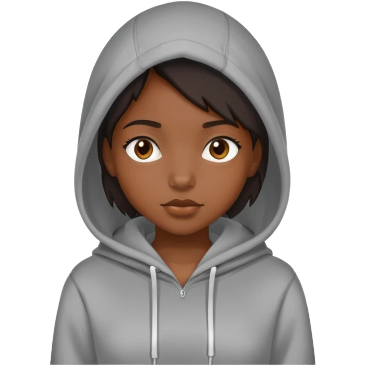 Black girl with hoodie  emoji