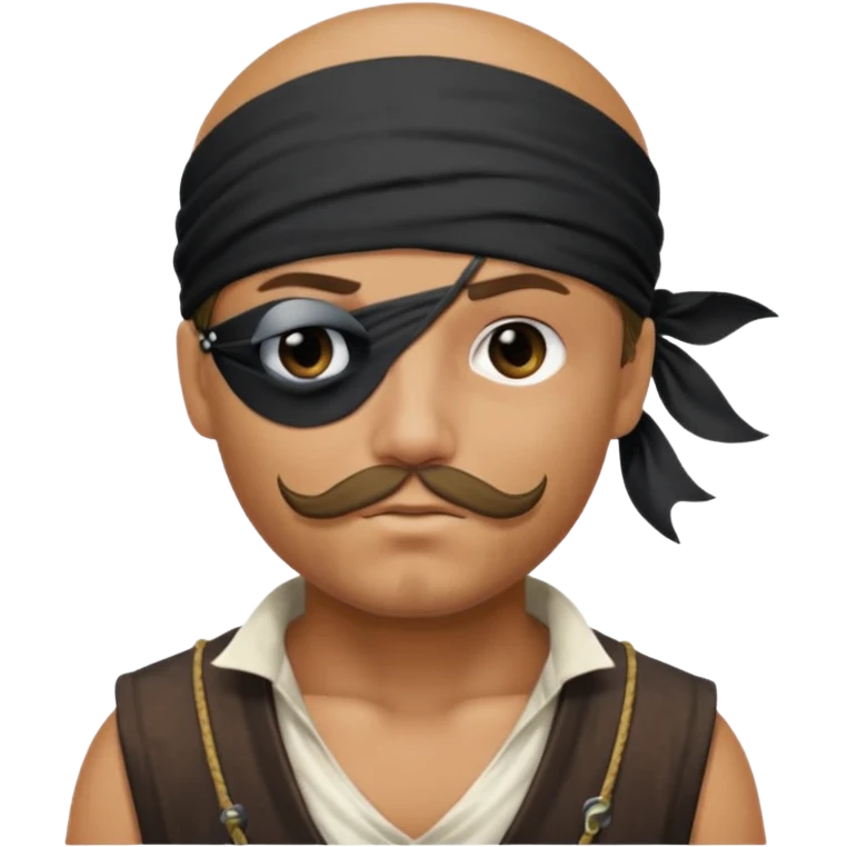 pirate with black eyepatch covering one eye emoji