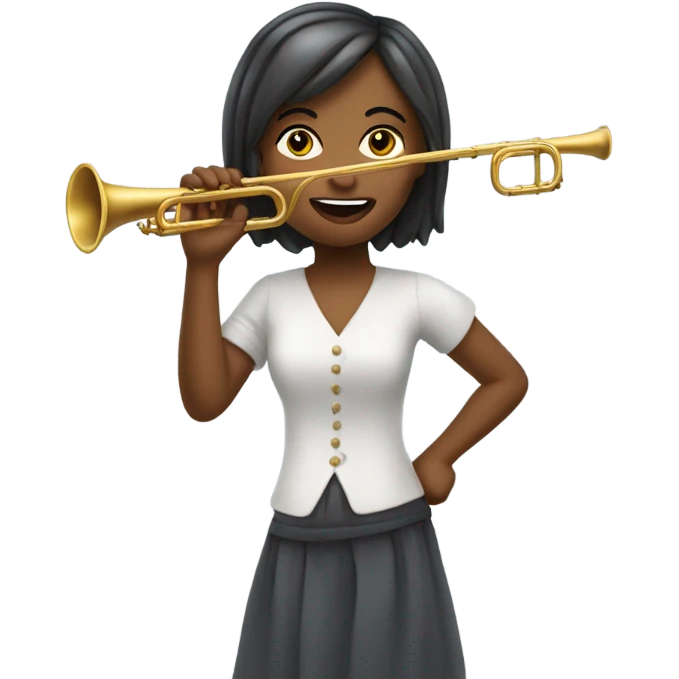 Fille qui joue de la flûte à bec emoji