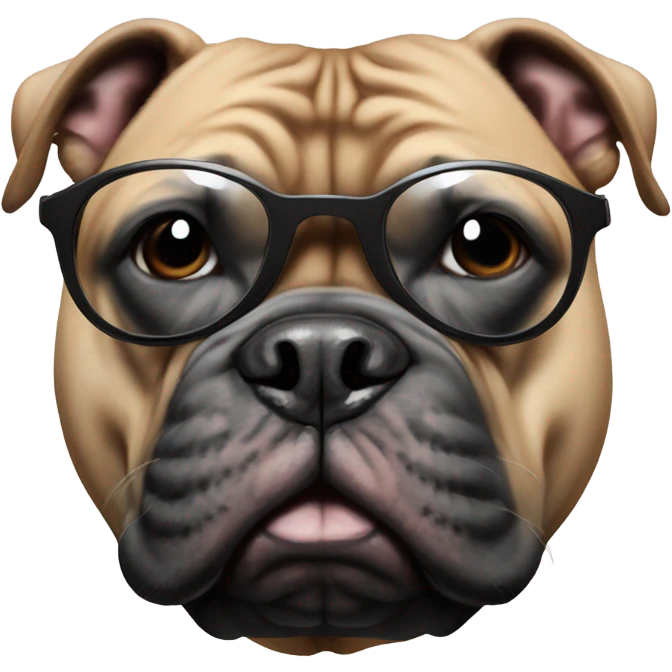99% Black American Bully with tinted glasses emoji