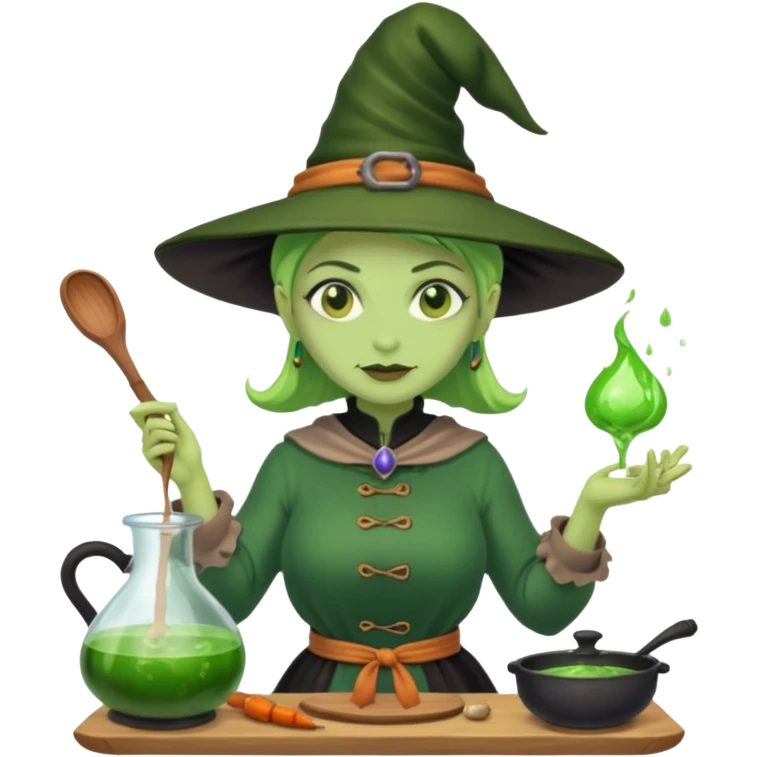 green witch cooking potion emoji