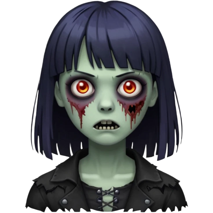 Faça uma zumbi com franja é com uma pegada mais gothc emoji