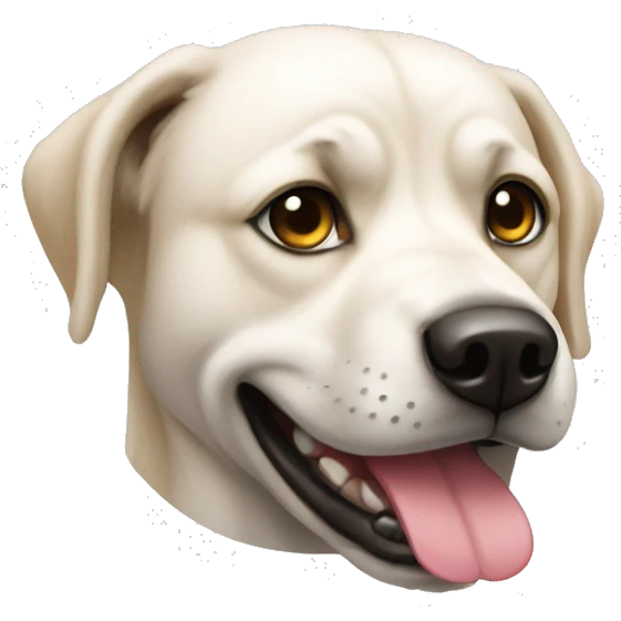 Un chien qui mord un os emoji