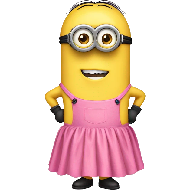 A minion with a pink dress emoji