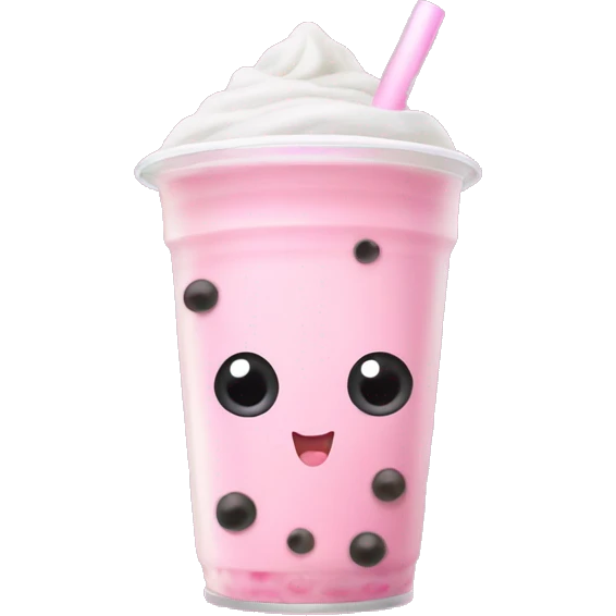 Baby pink bubble tea emoji