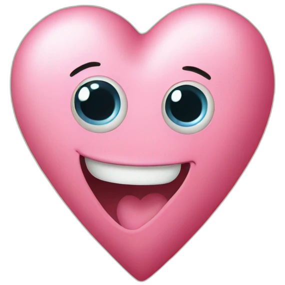 Heart with a sweet face with arms and legs coming out of it emoji