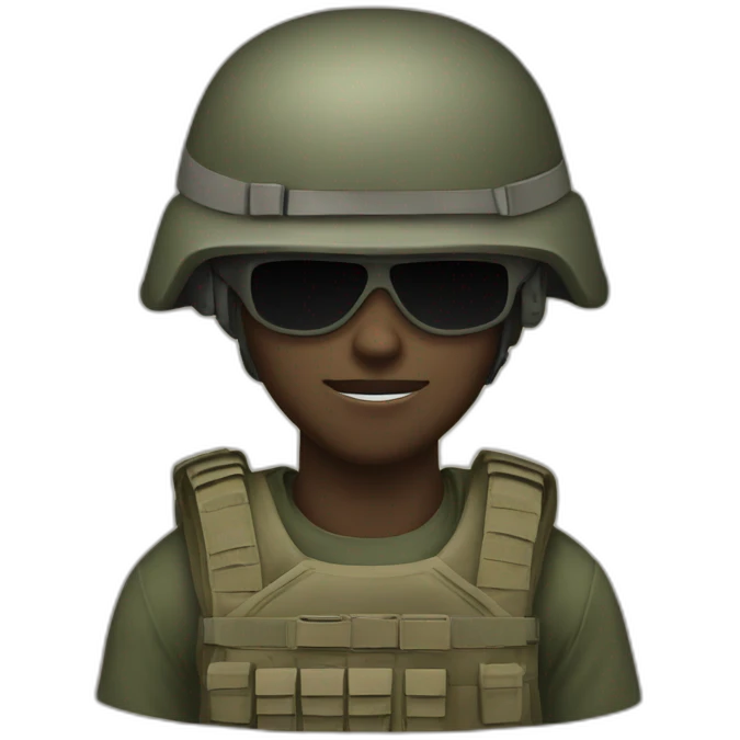 american soldier in tactic helmet emoji