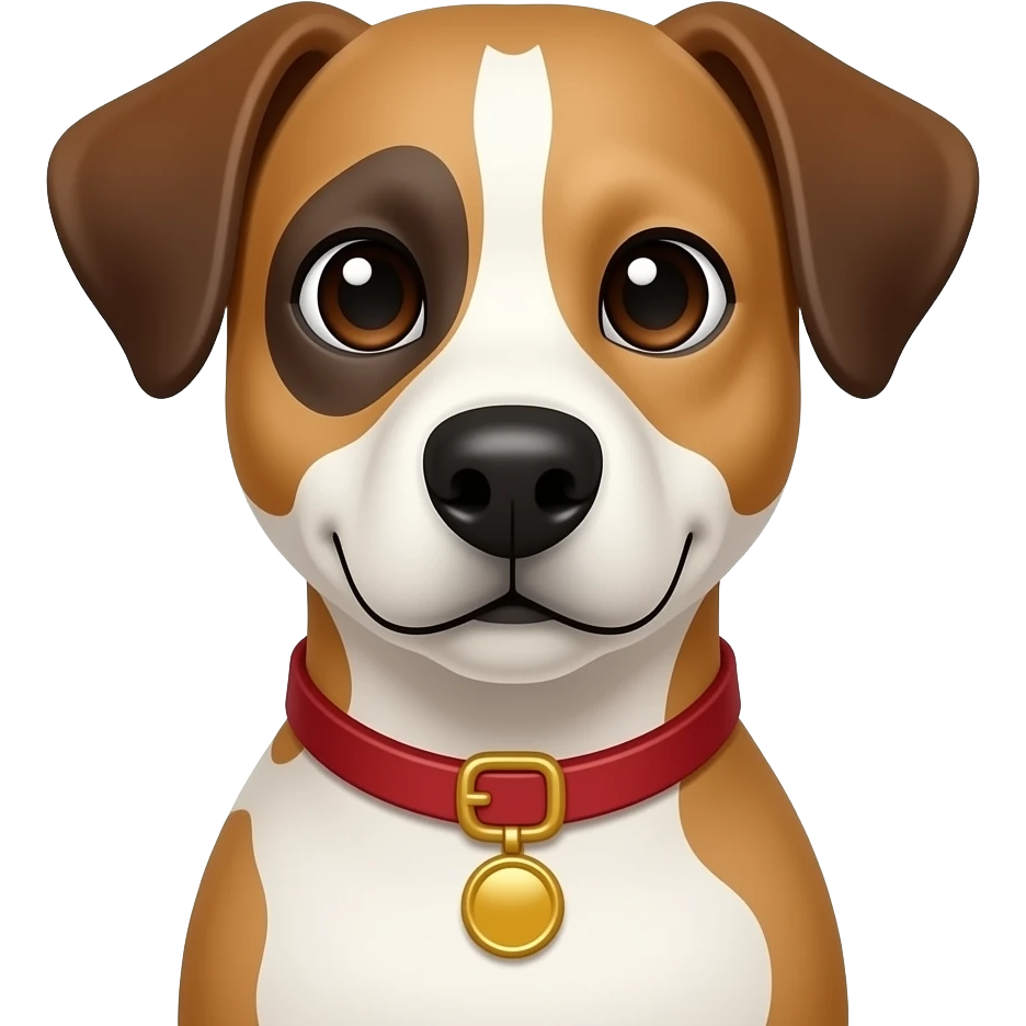 dog wear necklace with face and half body close up front view emoji