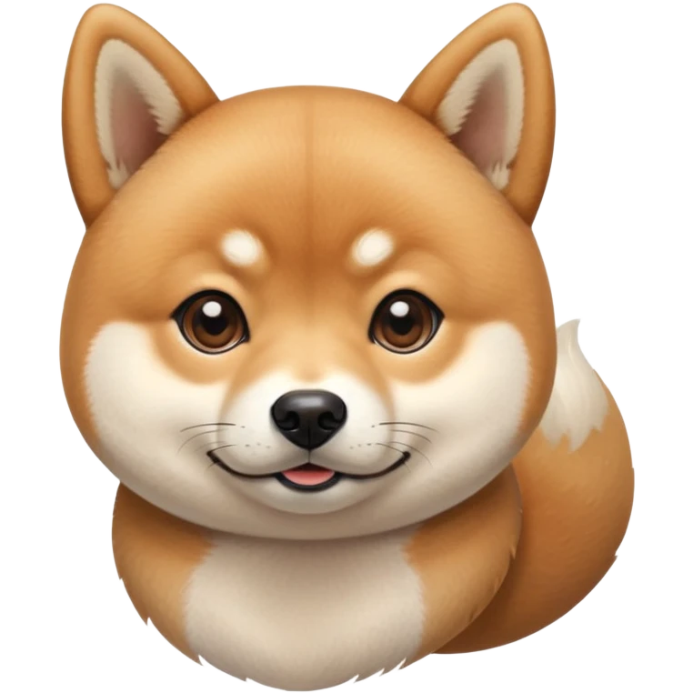 cute Shiba Inu dog with a playful, side-eye expression and a tilted head. The dog has light brown fur, big round eyes, and a soft smirk emoji