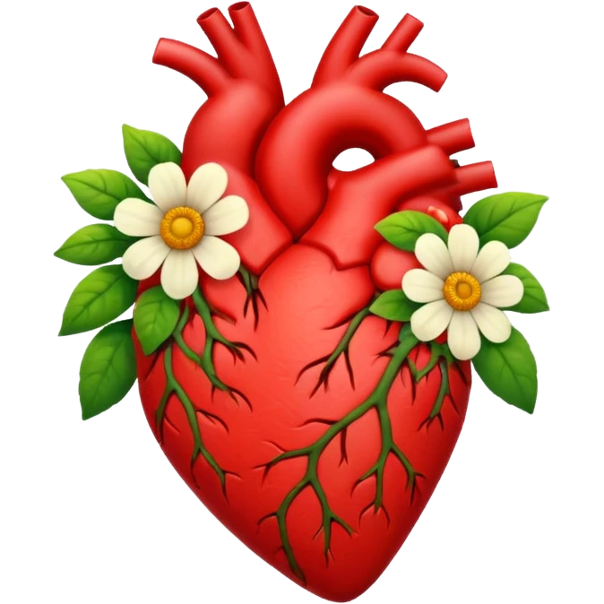 Heart with flowers growing on it a breathing heart emoji