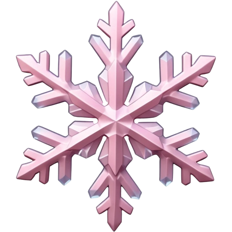 pale pink snow flake 3d bold ice transparent texture like Frozen emoji