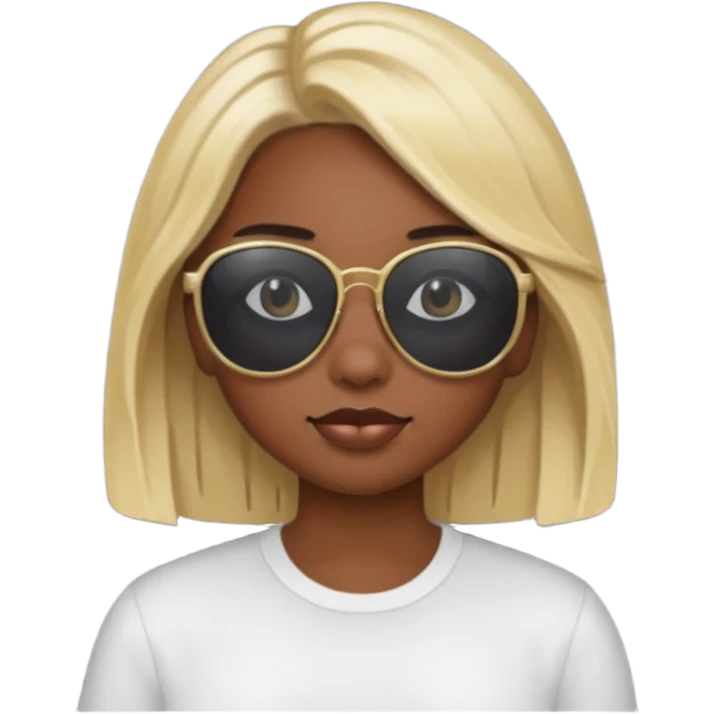 Girl blonde sunglasses dark skin emoji