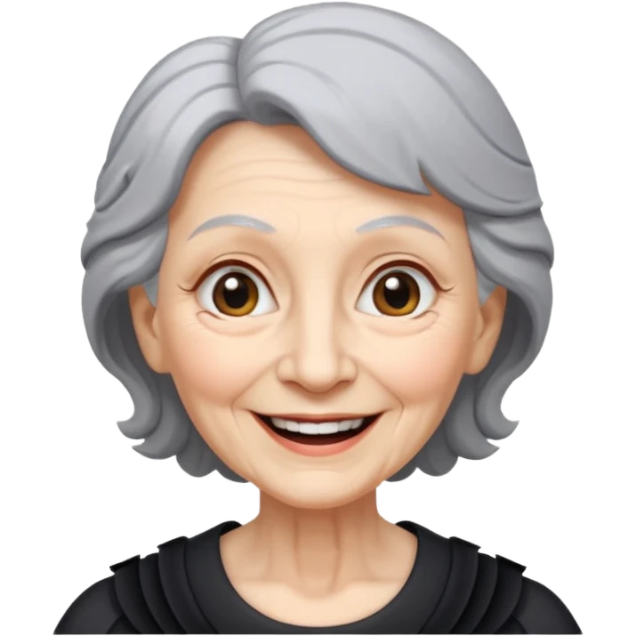 Angel Old Lady with wings black happy emoji