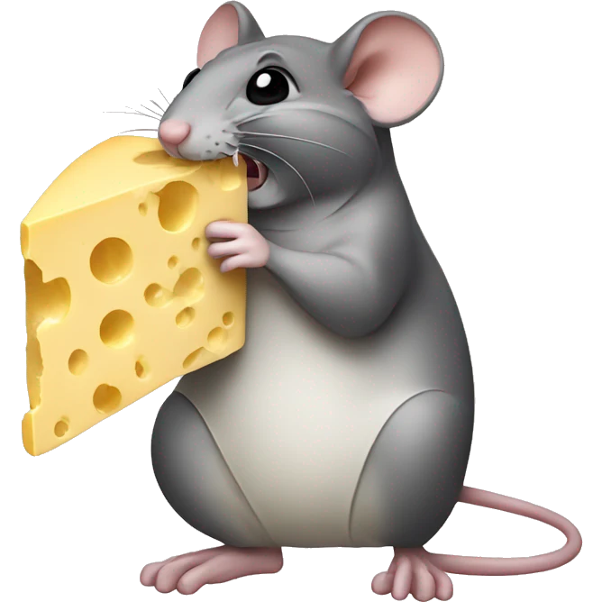 mouse eating cheese emoji