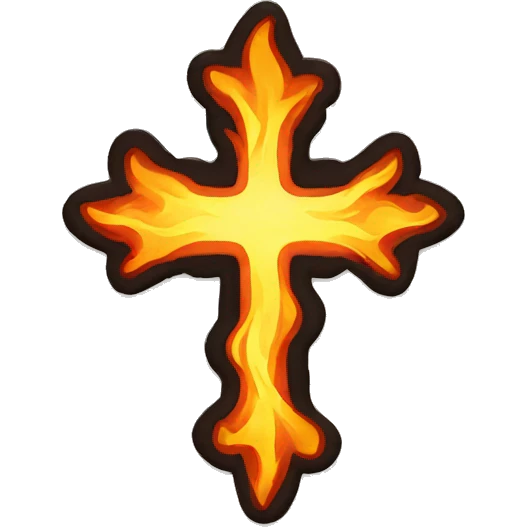 Cross with flames emoji
