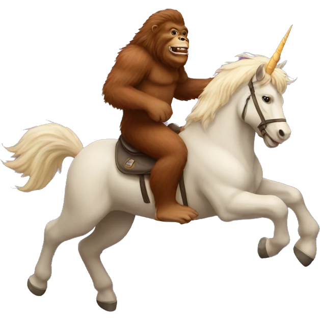 bigfoot riding. unicorn emoji