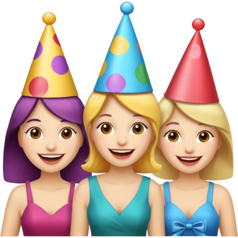 parti şapkalı kadınlar emoji