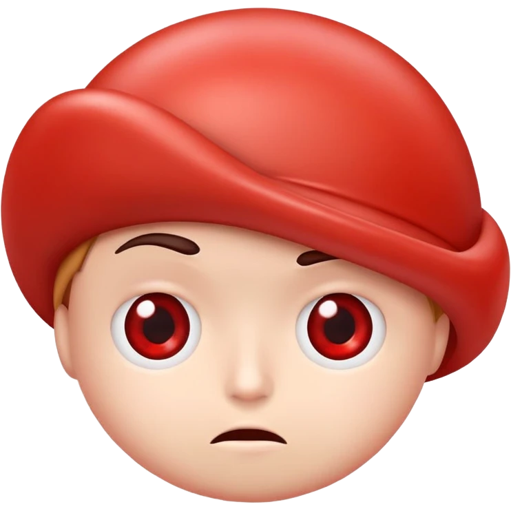 Red blood cell with low hemoglobin, looking tired with pale color emoji