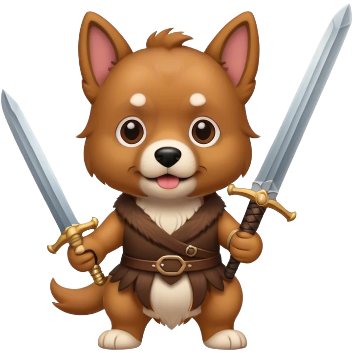 Dog holding a sword  emoji
