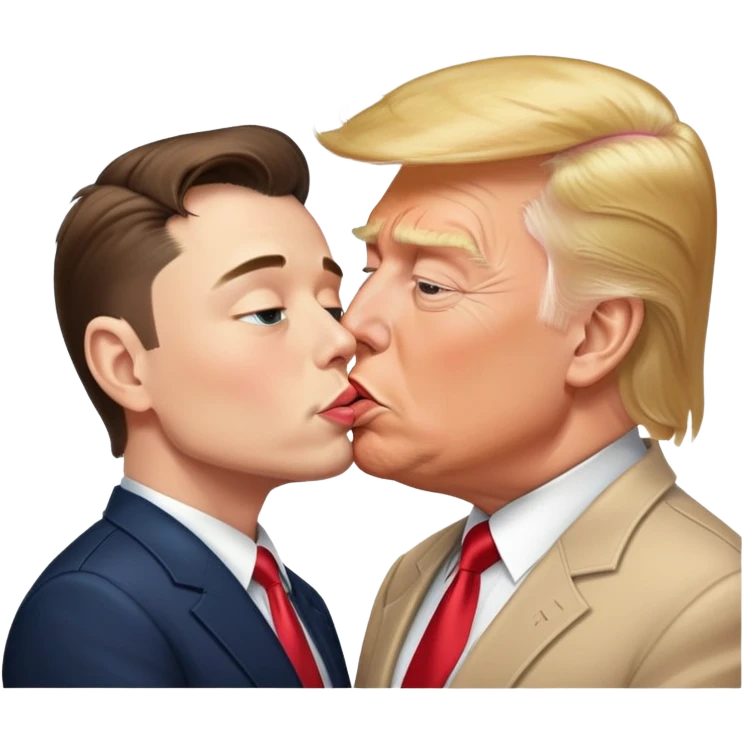 donald trump kissing elon musk emoji