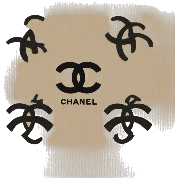 Chanel logo scarf beige wool emoji