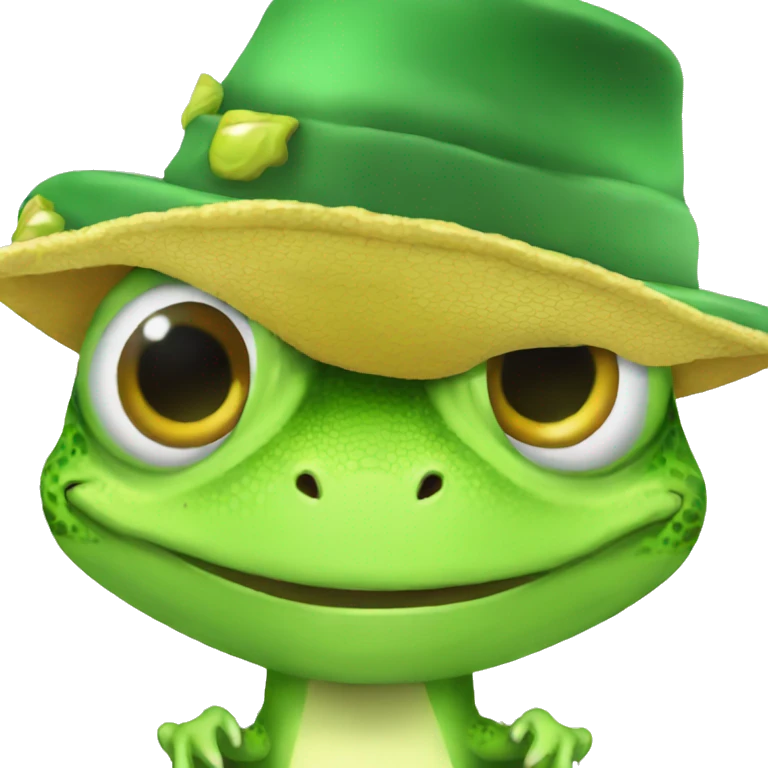 A geckos with a helice hat emoji