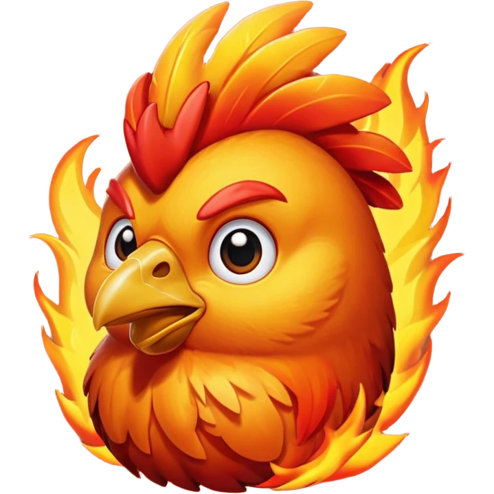 Fire chicken emoji