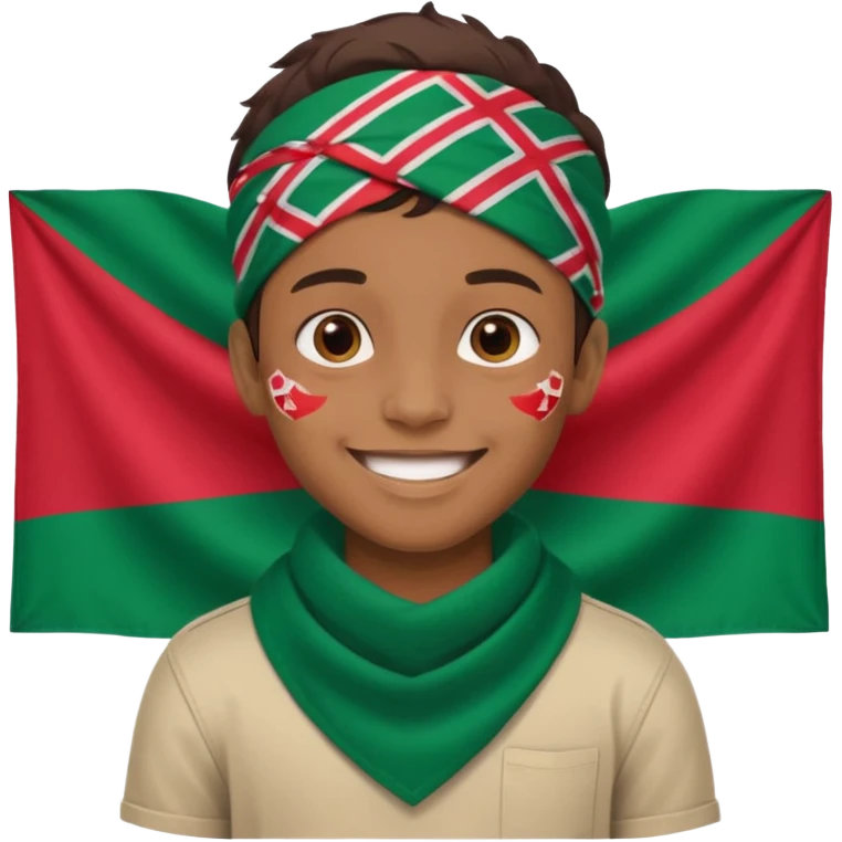 A Boy With a Bangladesh flag Bandana emoji