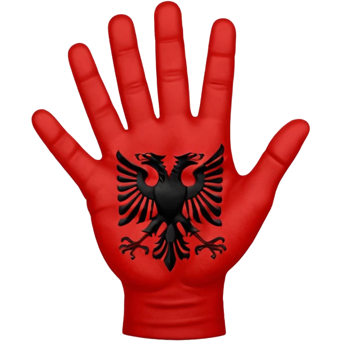 Albanian flag made ehith hands emoji