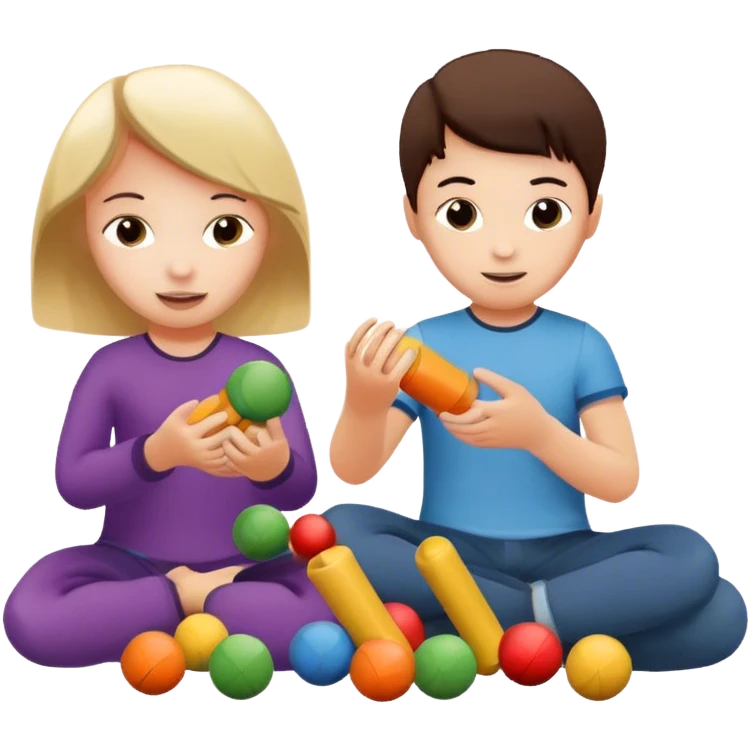 two kids playing at home emoji